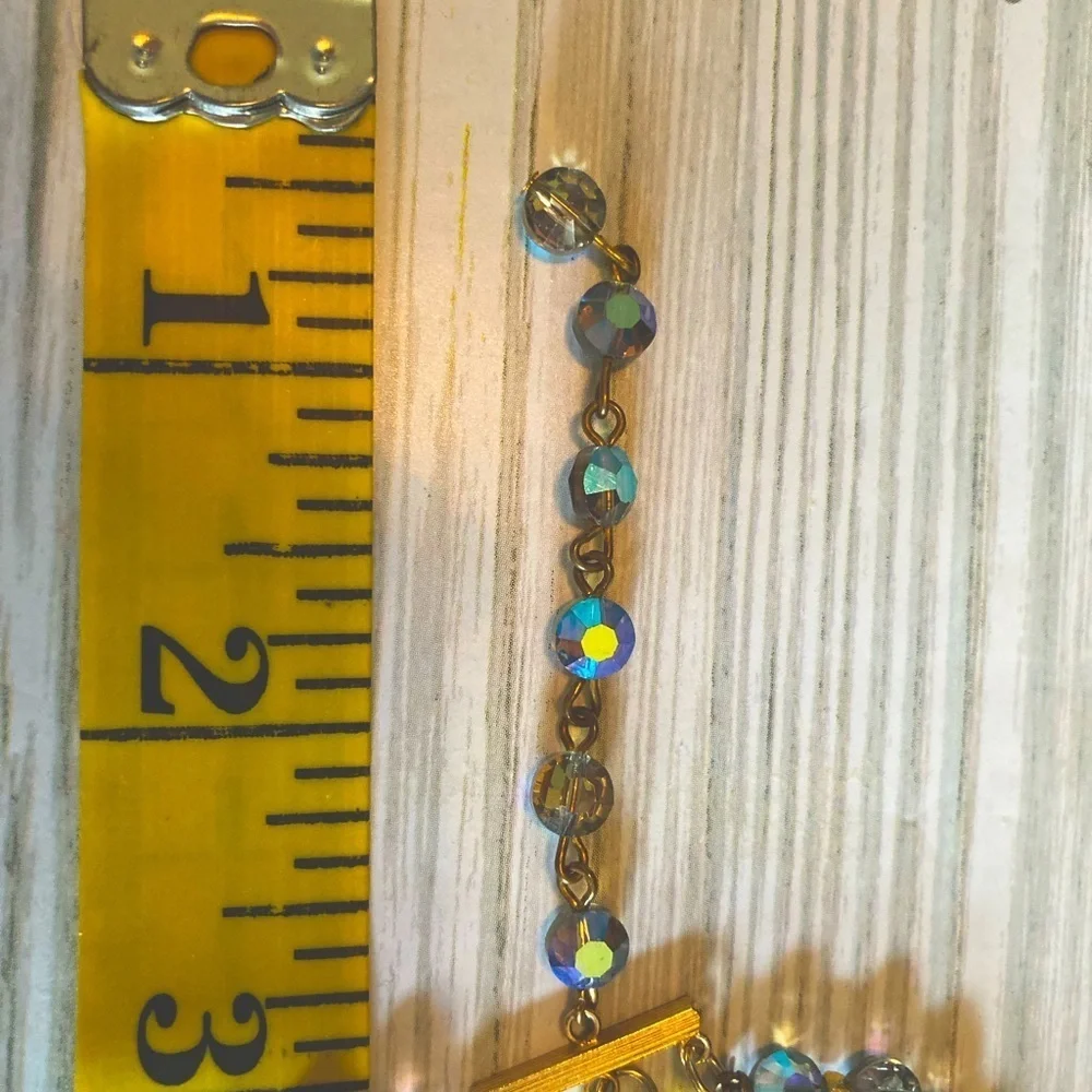 Stunning 5 strand vintage irredescent crystal bead necklace - Picture 7 of 13